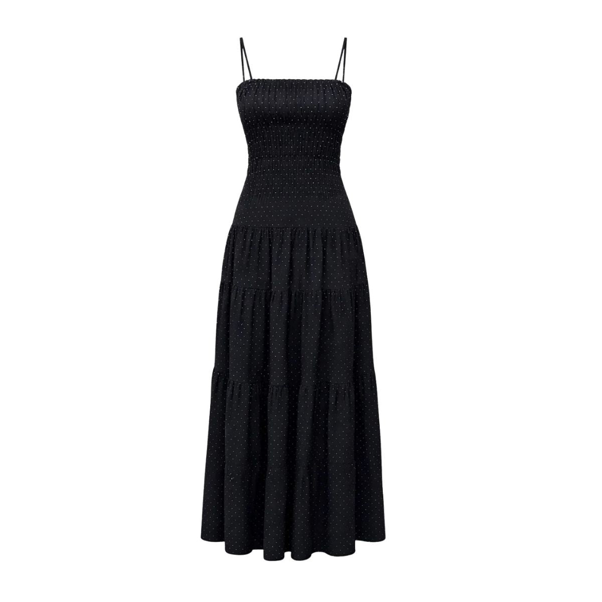 Loralee Polkadot Maxi Dress — Black - Public Mercantile