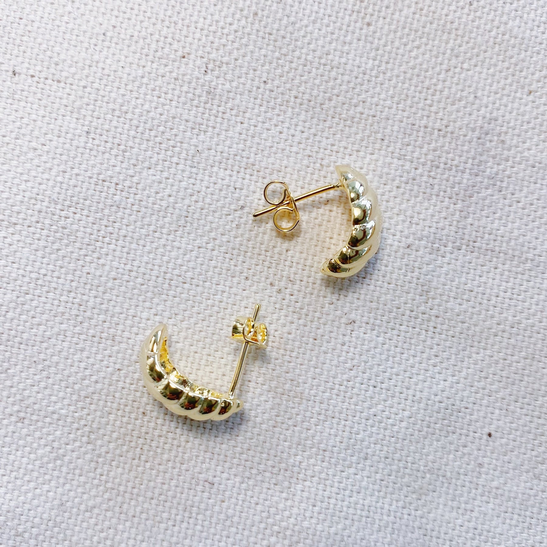 18k Gold Filled Croissant Stud Earrings — Public Jewellery