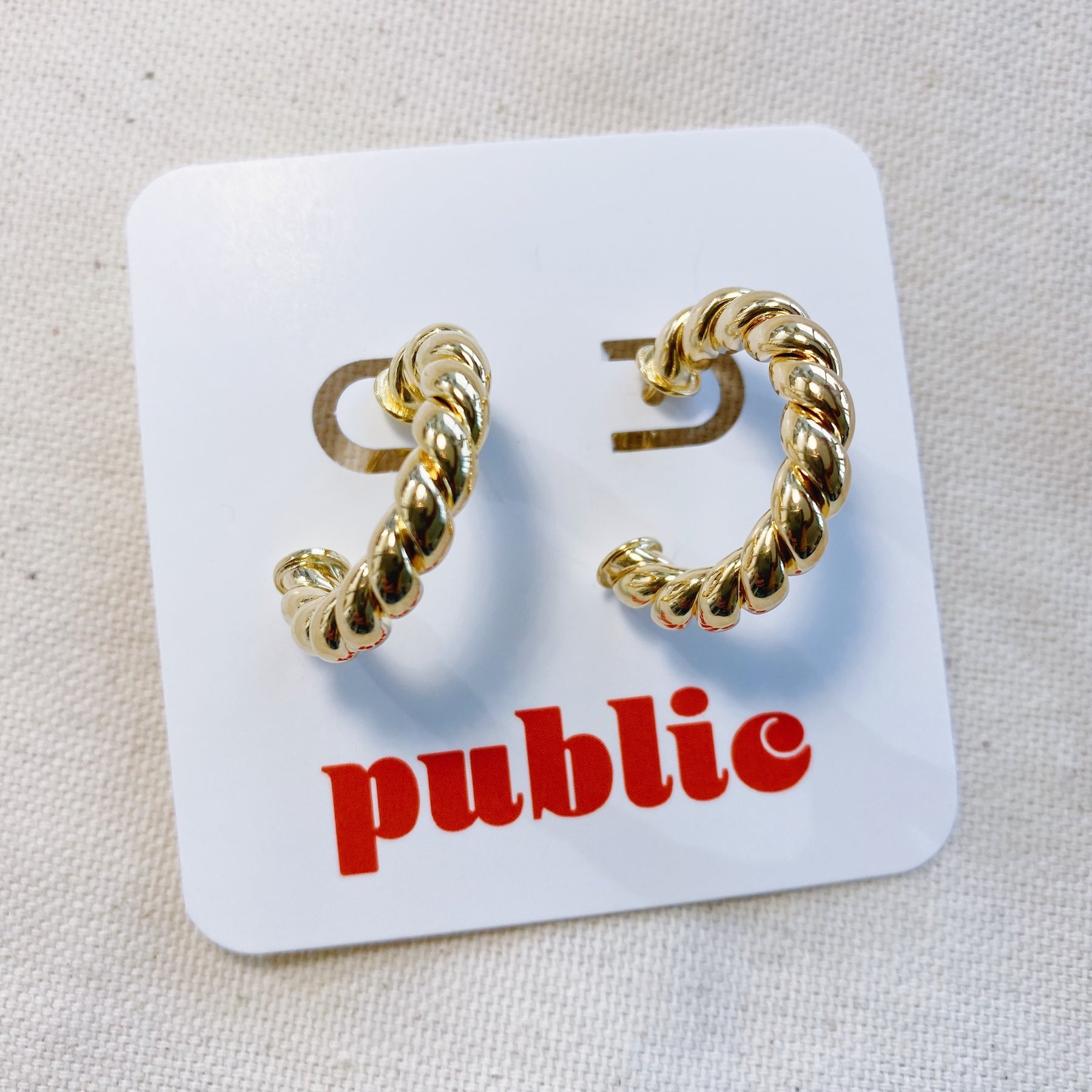 18k Gold Filled Twisted Hoop Earrings — Public Jewellery