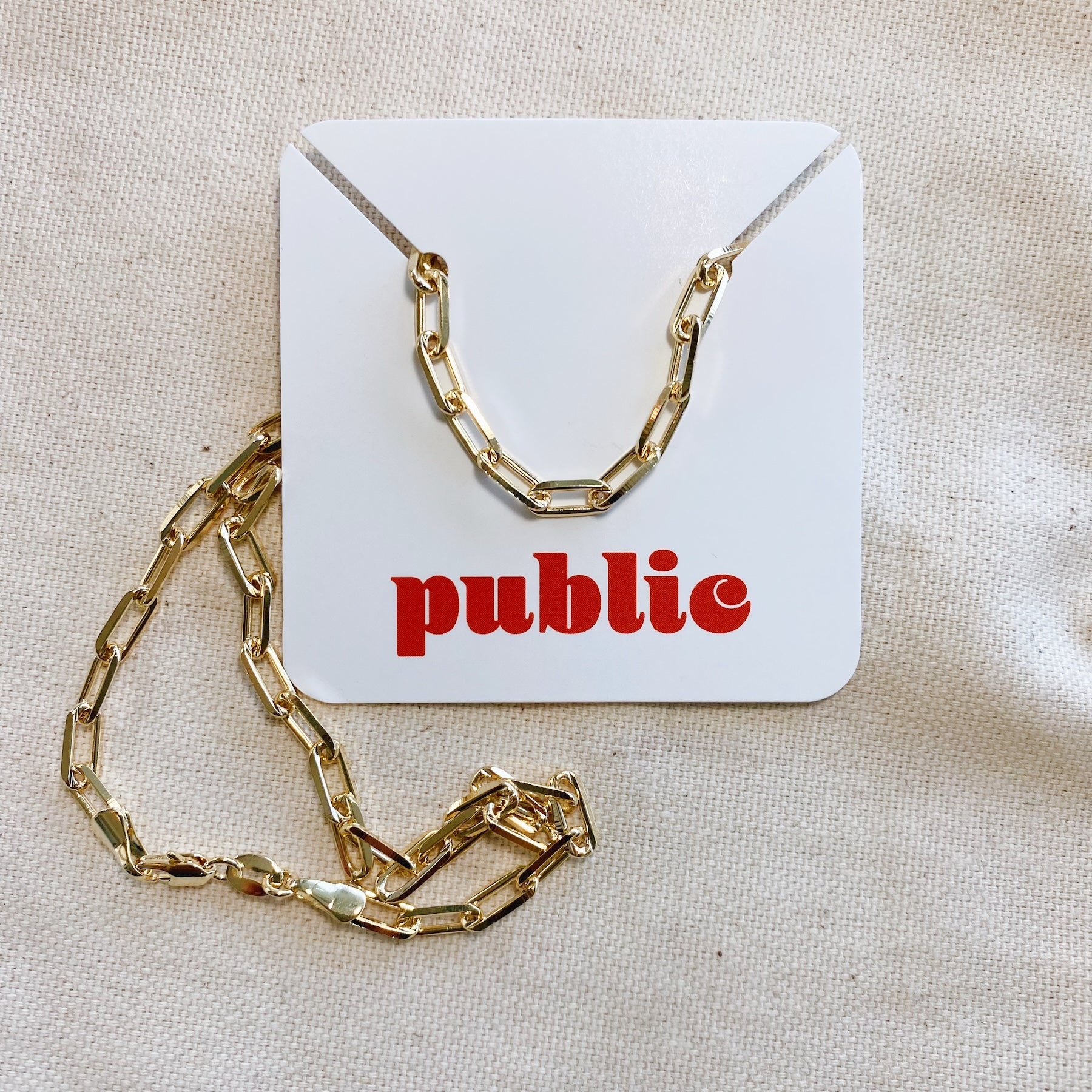 18k Gold Filled Paperclip Necklace — Public Jewellery