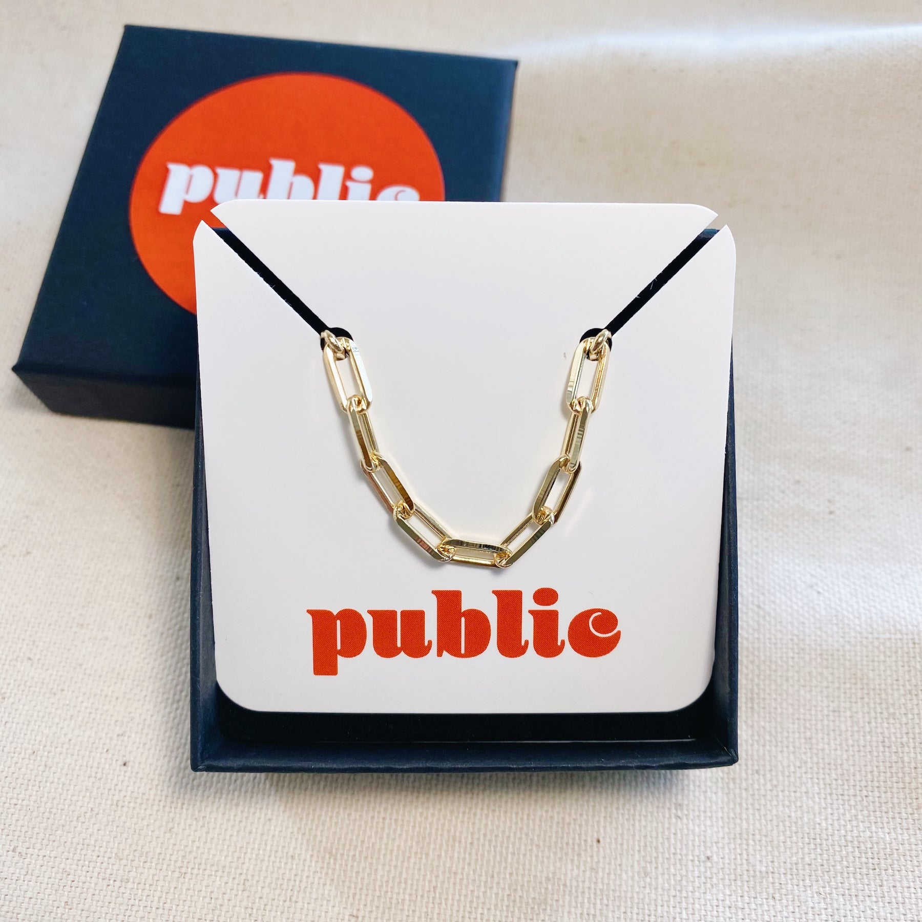 18k Gold Filled Paperclip Necklace — Public Jewellery