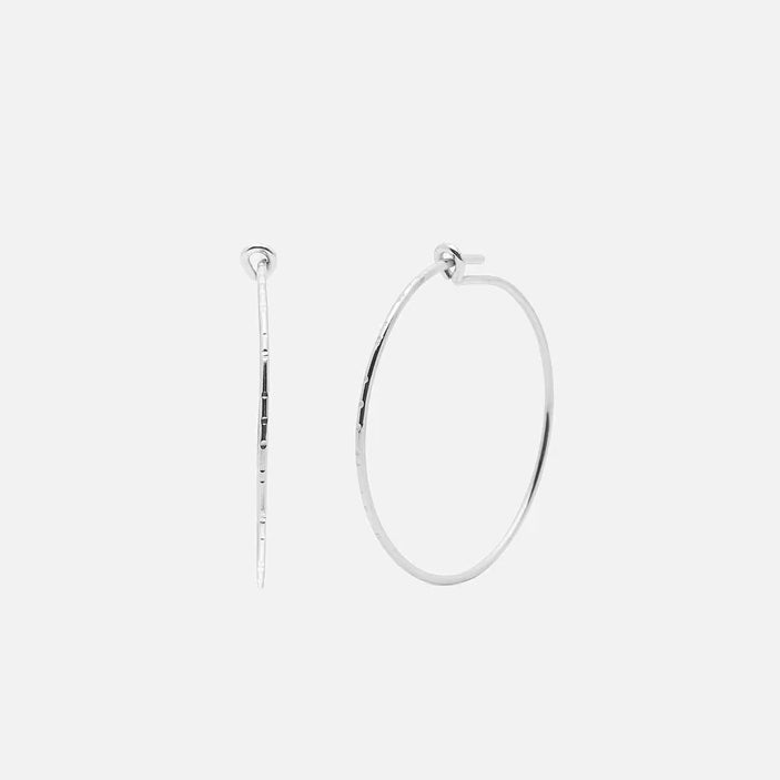 Pull-Me-Through Medium Hoops Silver - Kara Yoo - Public Mercantile