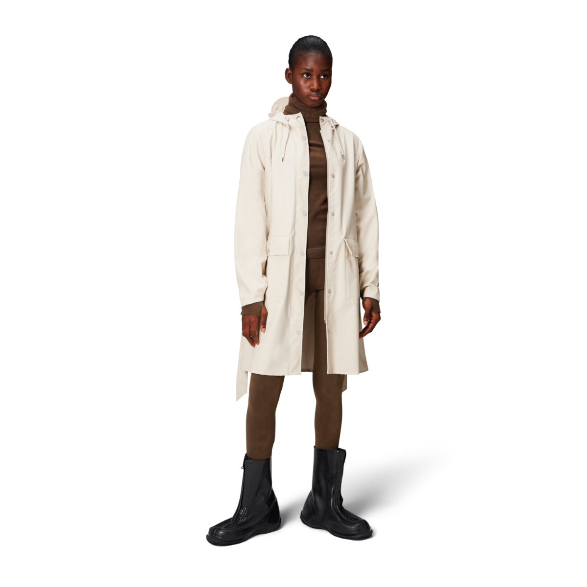 Rains W3 Curve Rain Jacket — Dune