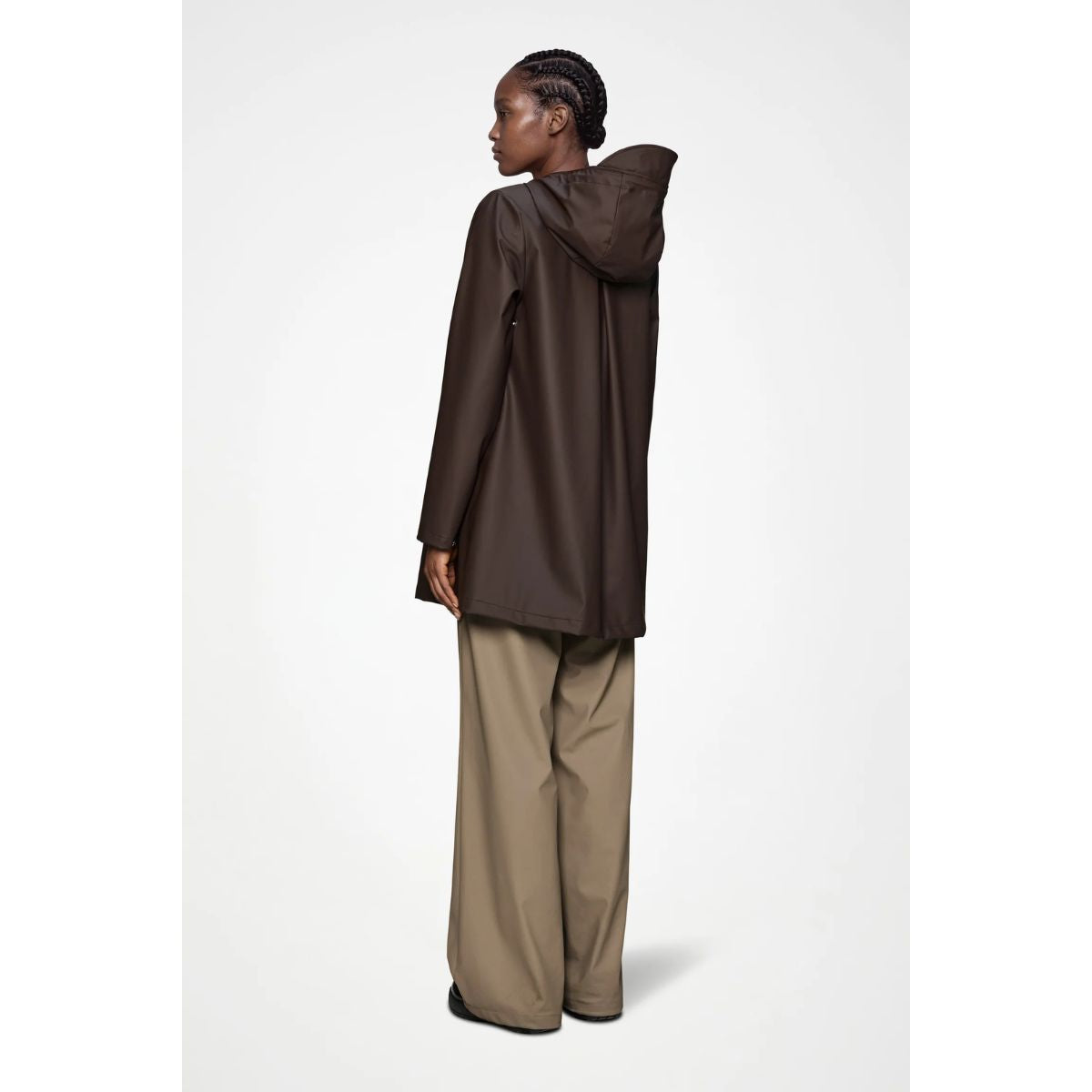Rains A-Line W Jacket W3 — Bark - Public Mercantile
