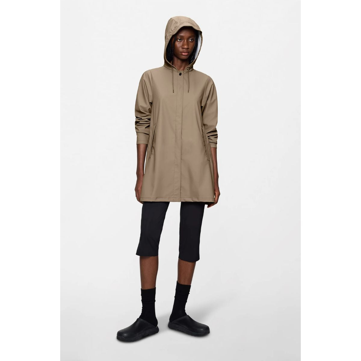 Rains A-Line W Jacket W3 — Beige - Public Mercantile