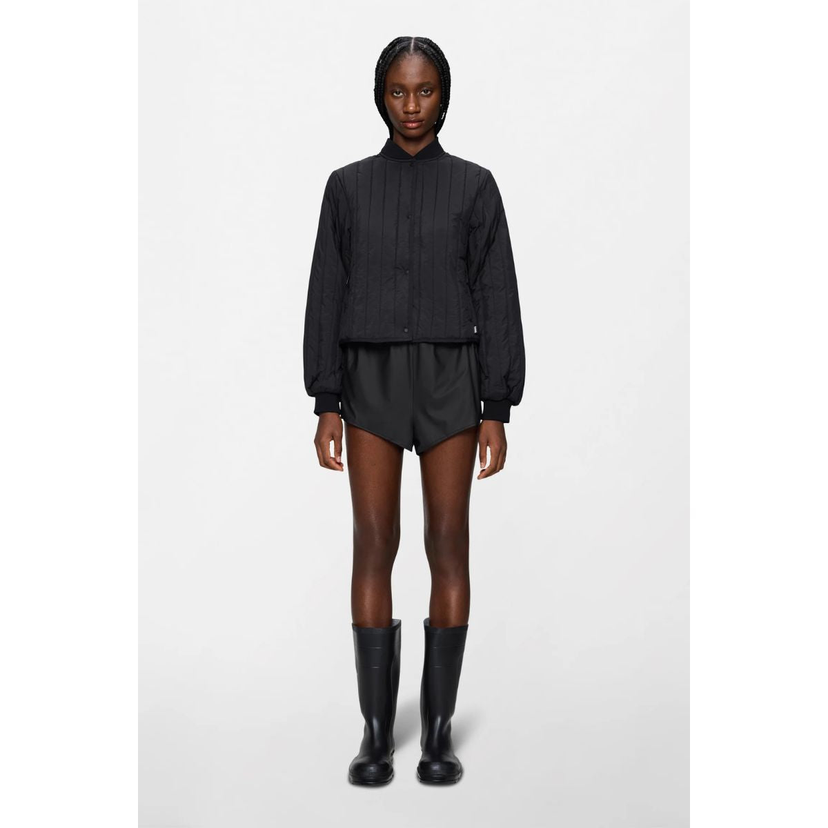 Rains Banja Liner Bomber W Jacket — Black - Public Mercantile