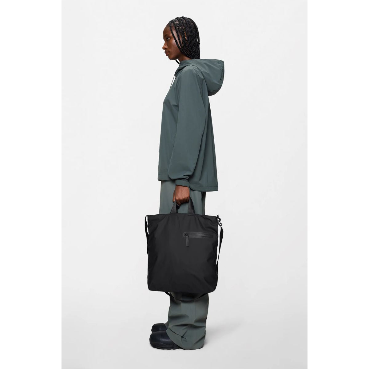 Rains Dash Tote Bag — Black - Public Mercantile