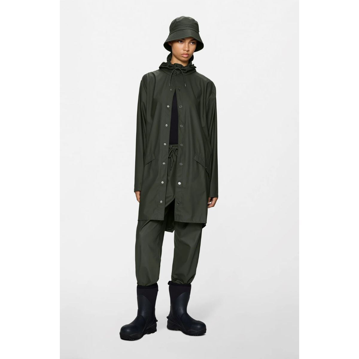 Rains Long Jacket W3 — Green - Public Mercantile