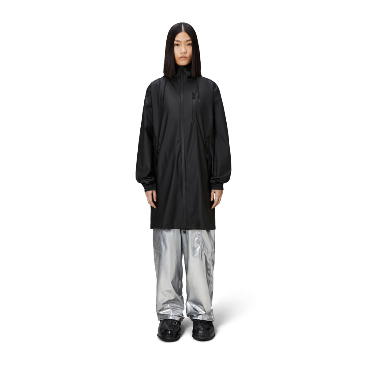 Rains Long Storm Breaker Jacket — Black - Public Mercantile