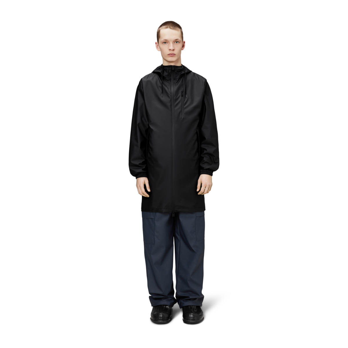 Rains Long Storm Breaker Jacket — Black - Public Mercantile