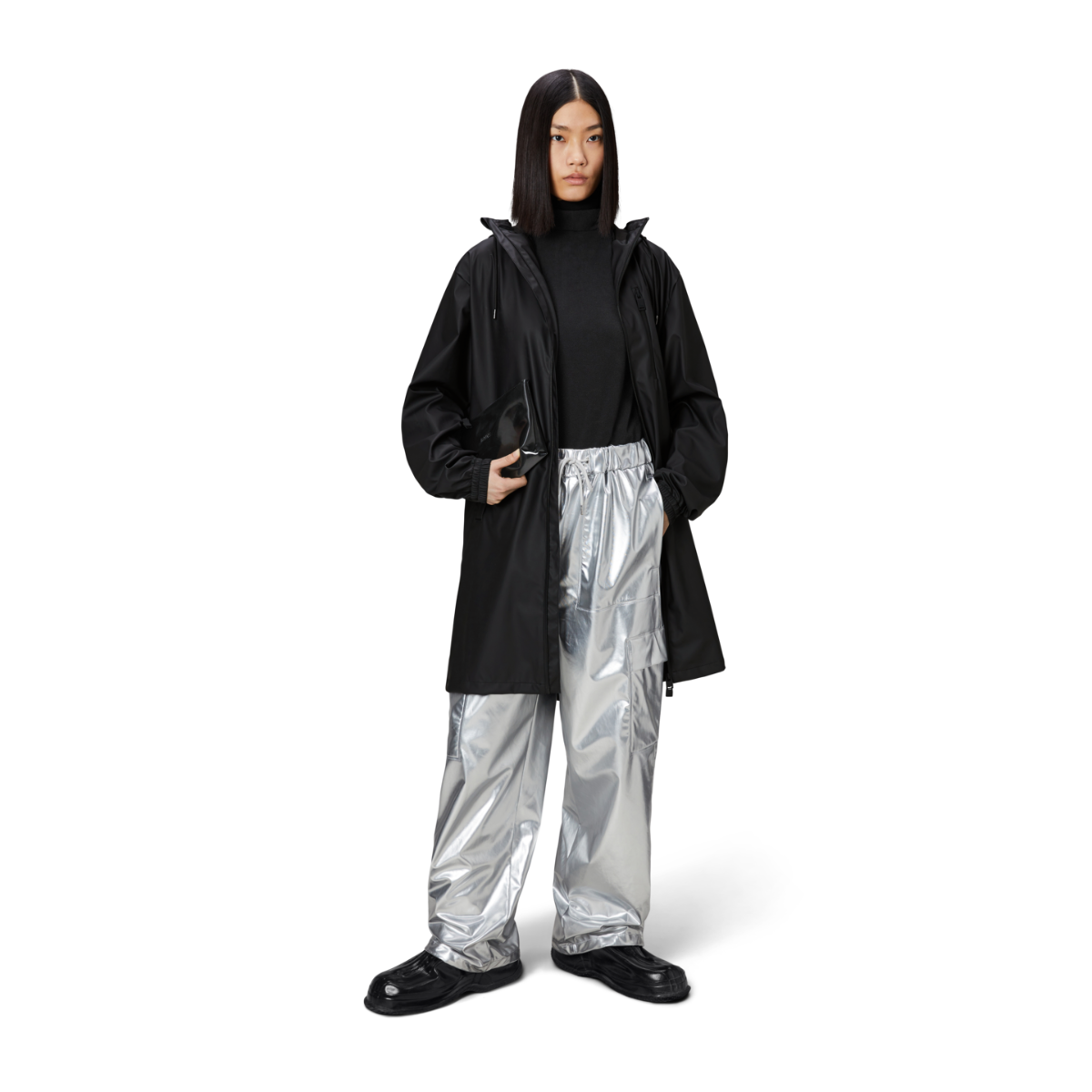 Rains Long Storm Breaker Jacket — Black - Public Mercantile
