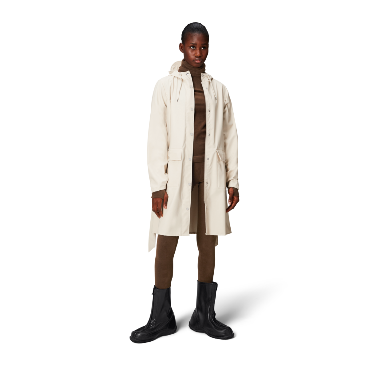 Rains W3 Curve Rain Jacket — Dune - Public Mercantile