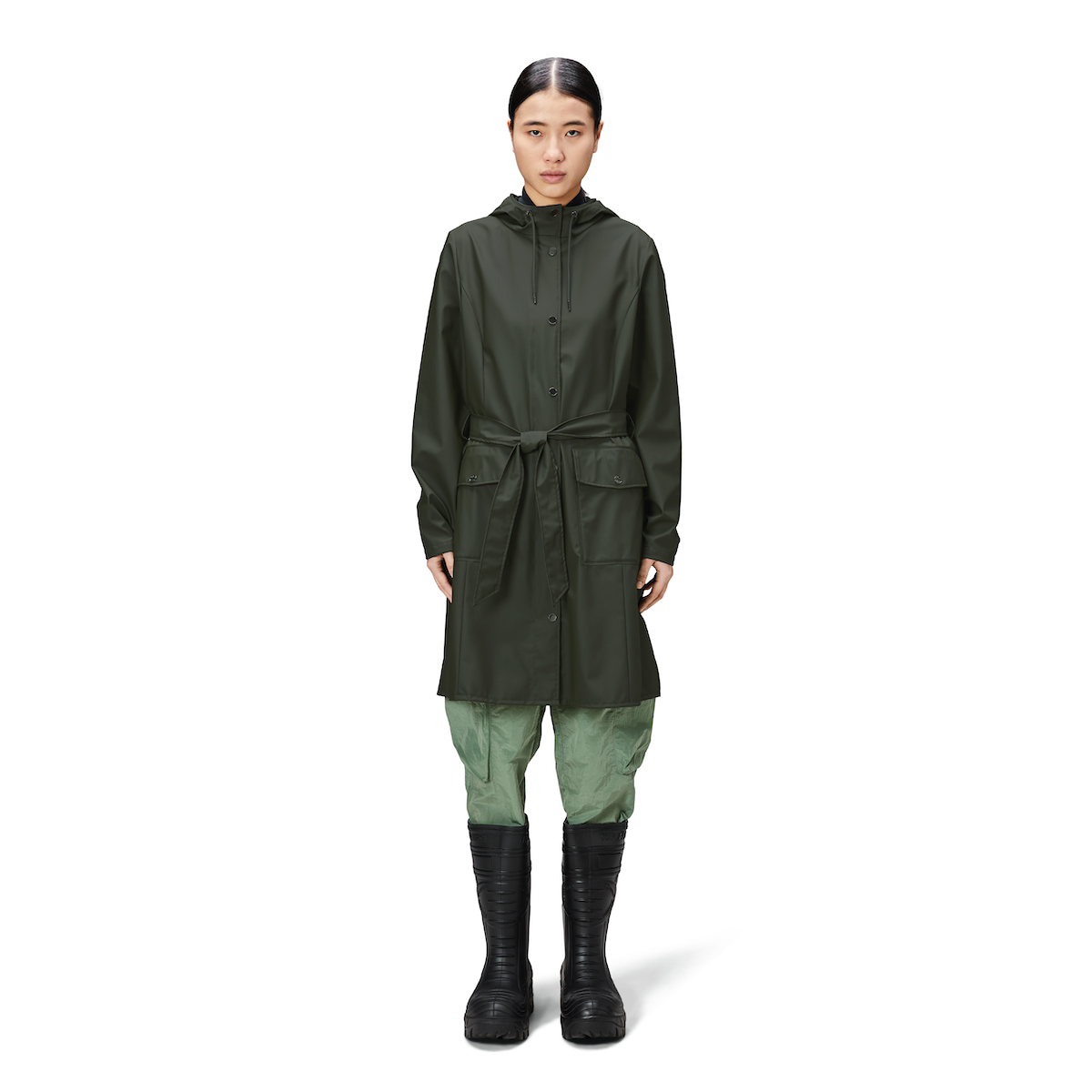 Rains W3 Curve Rain Jacket — Green - Public Mercantile