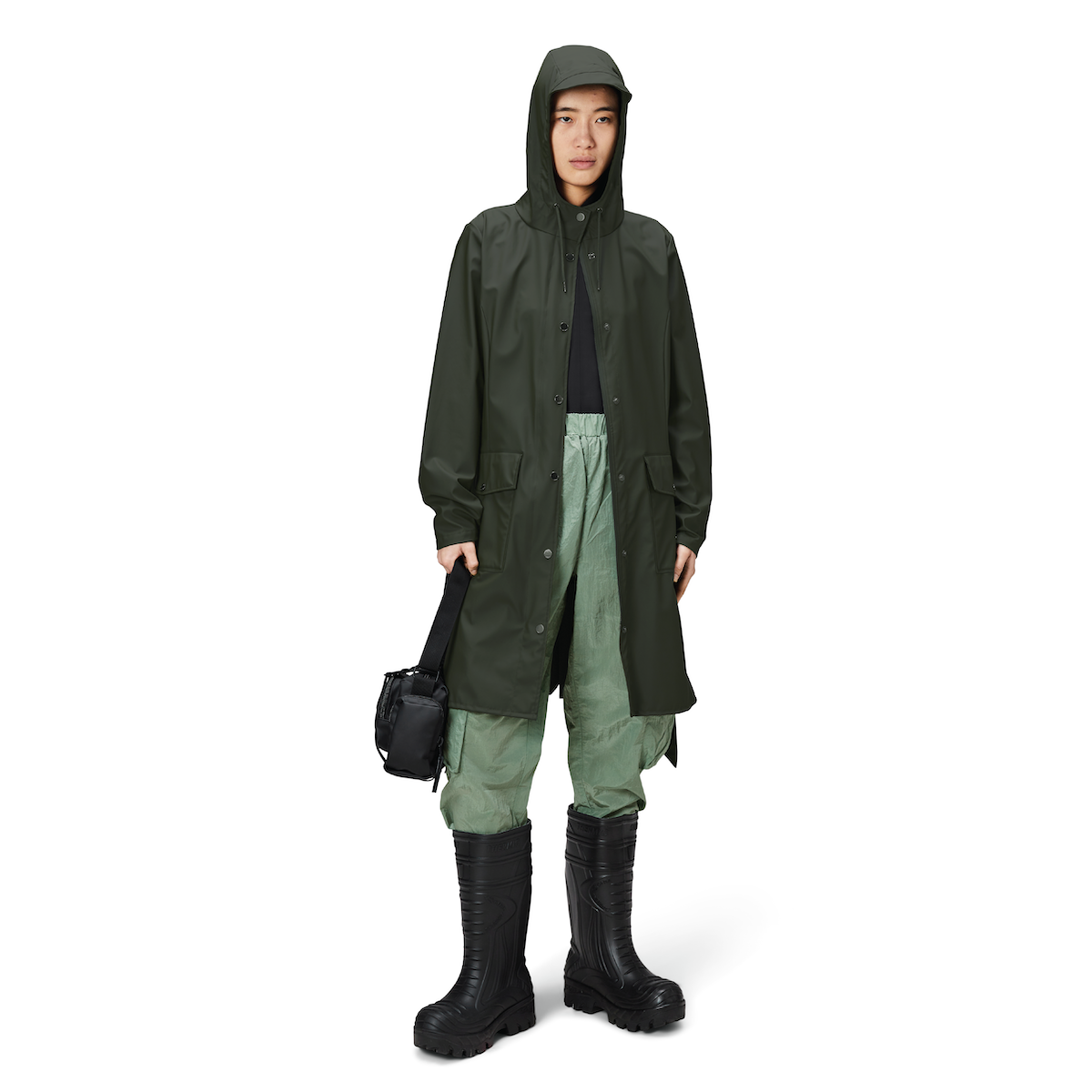 Rains W3 Curve Rain Jacket — Green - Public Mercantile