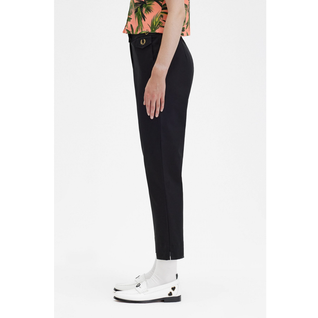 Fred Perry Amy Winehouse High-Waisted Trousers — Black