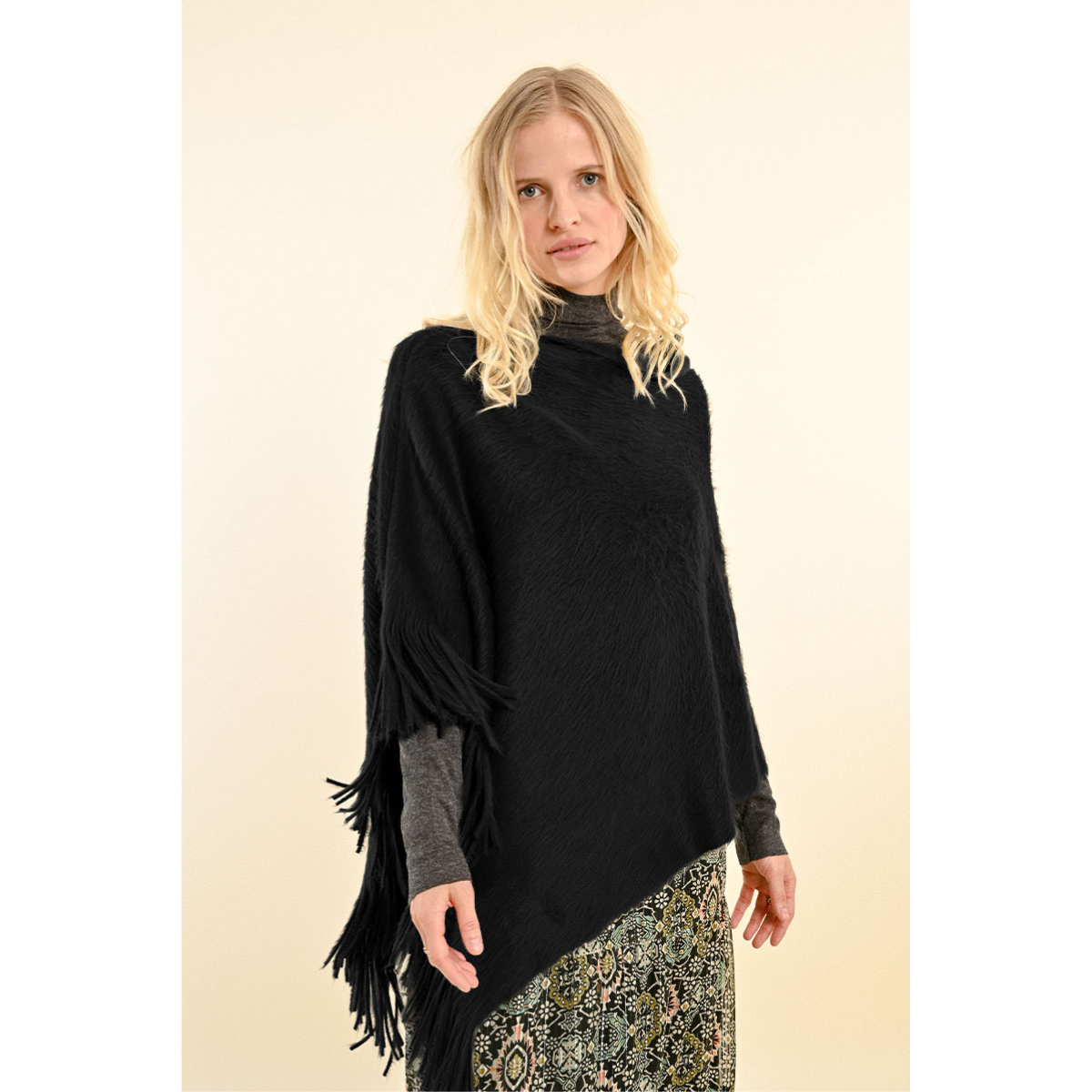 Soft Fringed Poncho - Public Mercantile