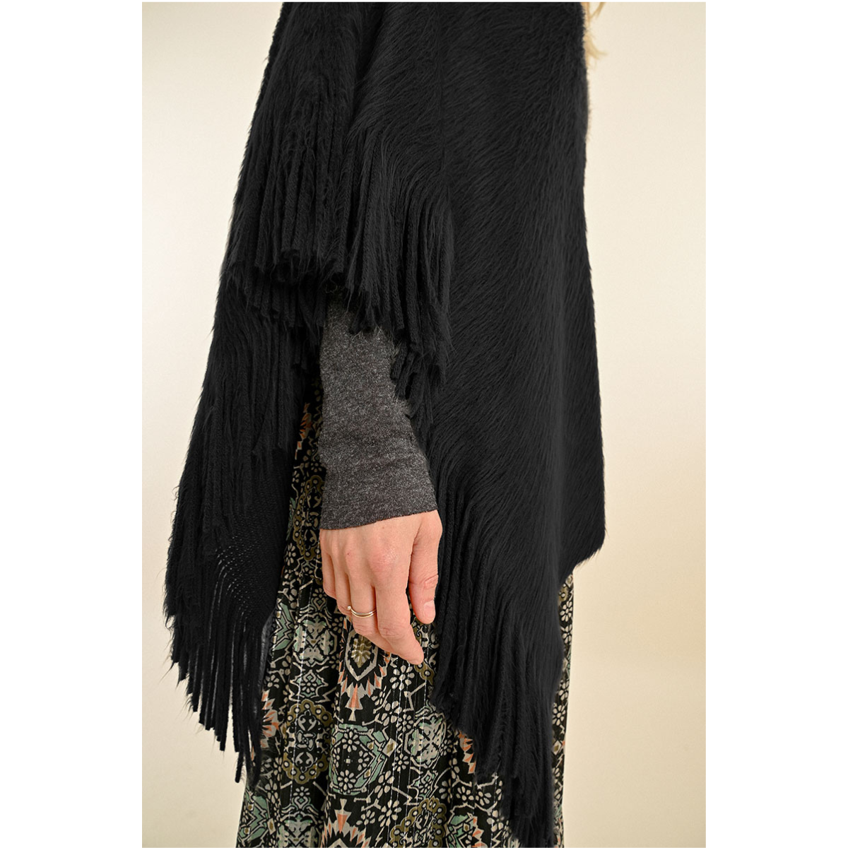 Soft Fringed Poncho - Public Mercantile