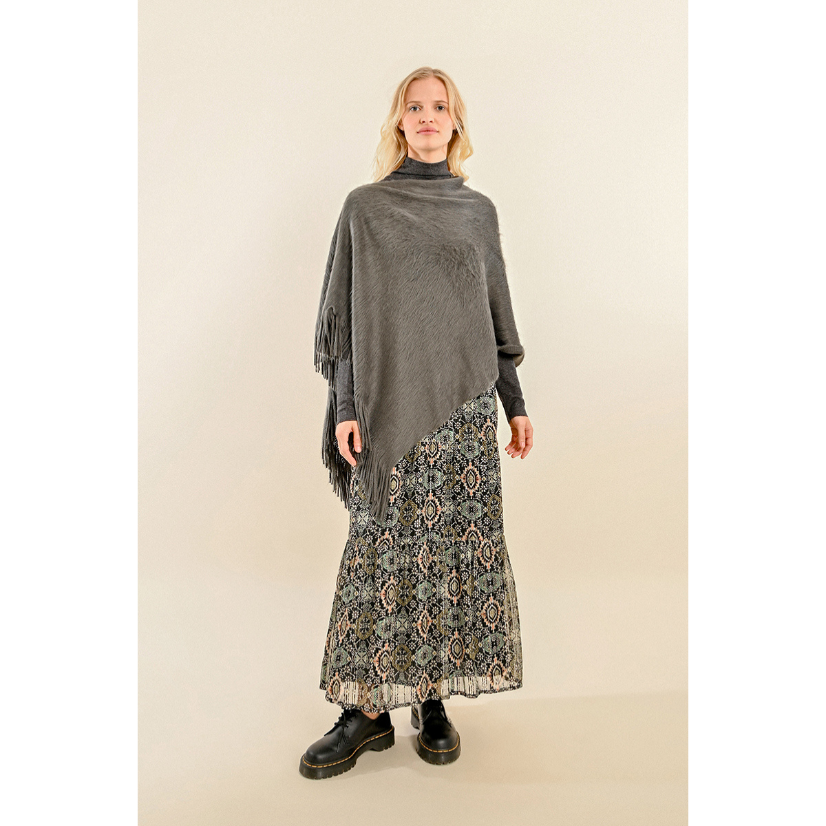 Soft Fringed Poncho - Public Mercantile