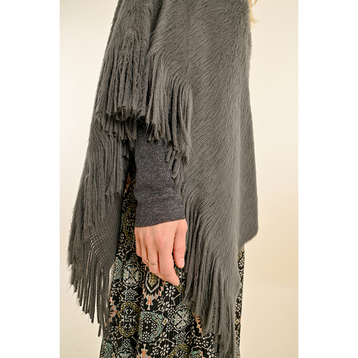 Soft Fringed Poncho - Public Mercantile