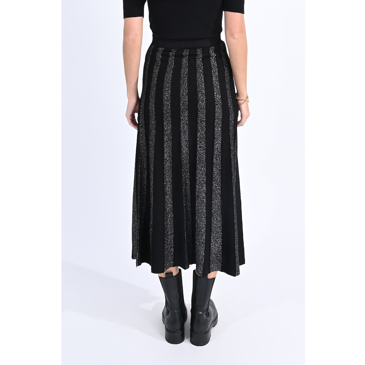 Long Jersey Skirt — Black