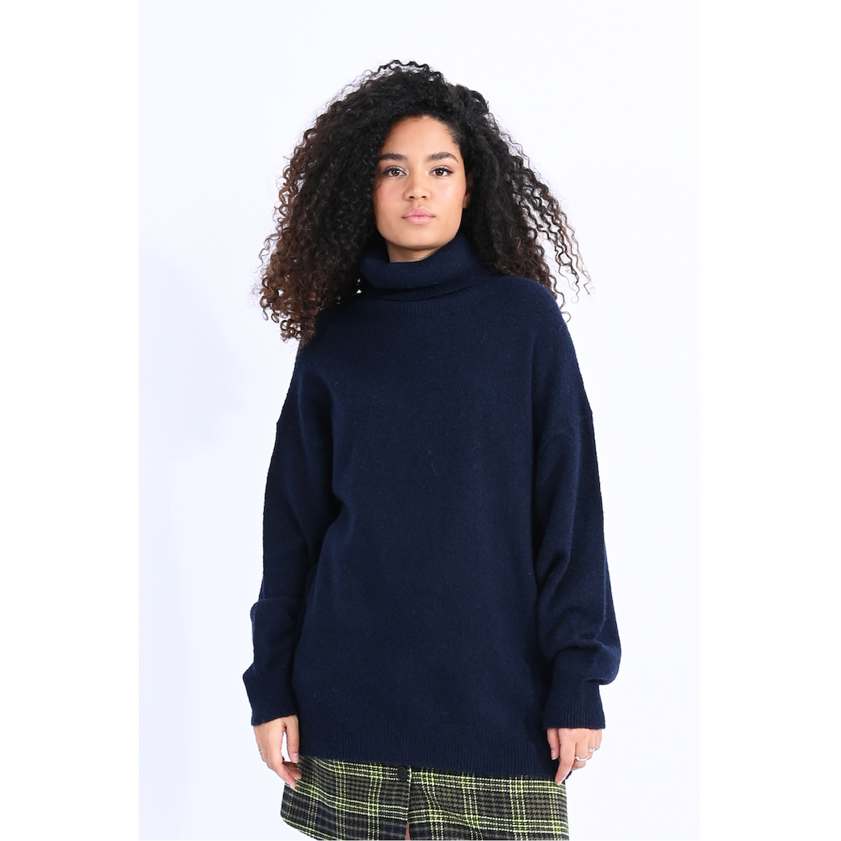 Oversize Turtleneck Sweater — Navy