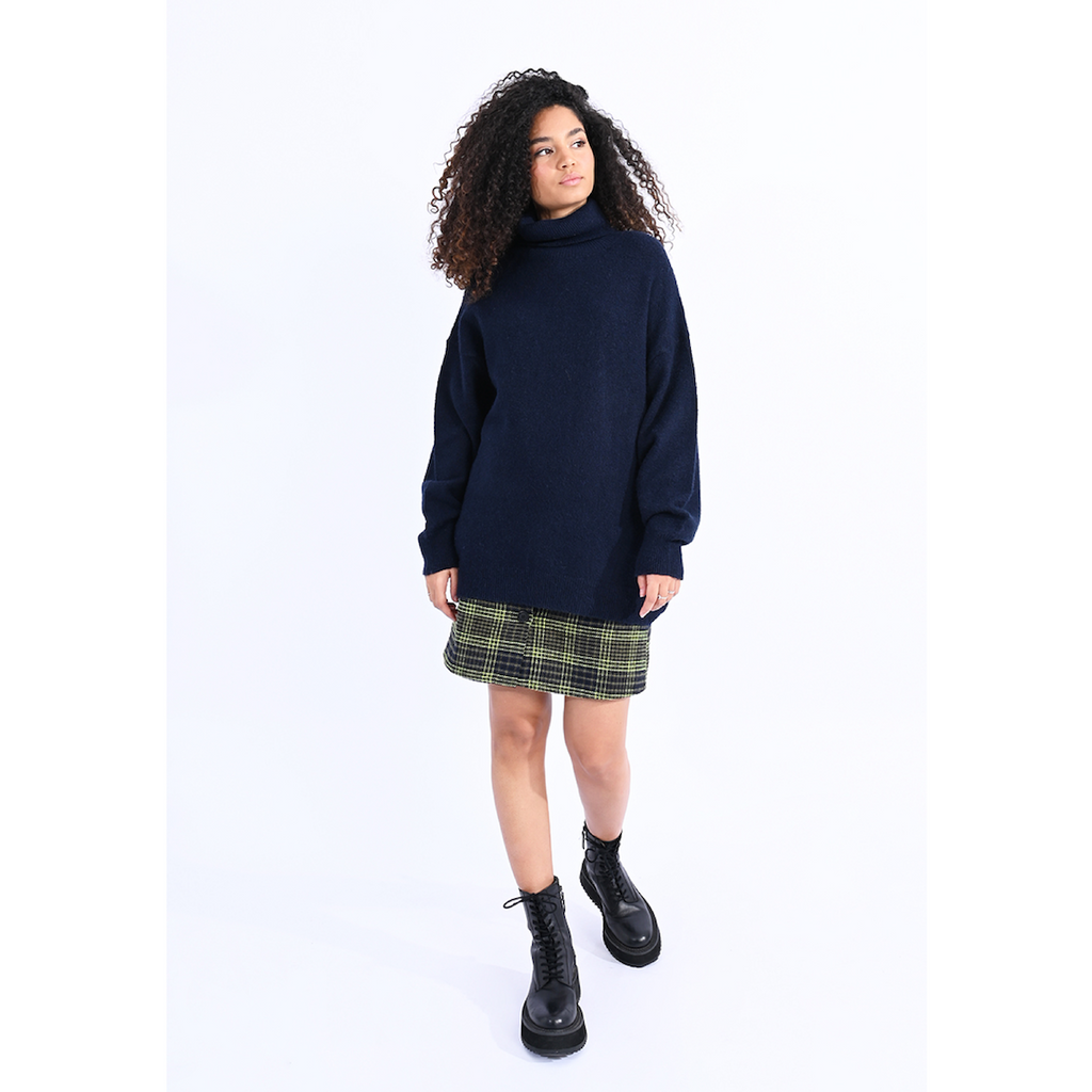 Oversize Turtleneck Sweater — Navy