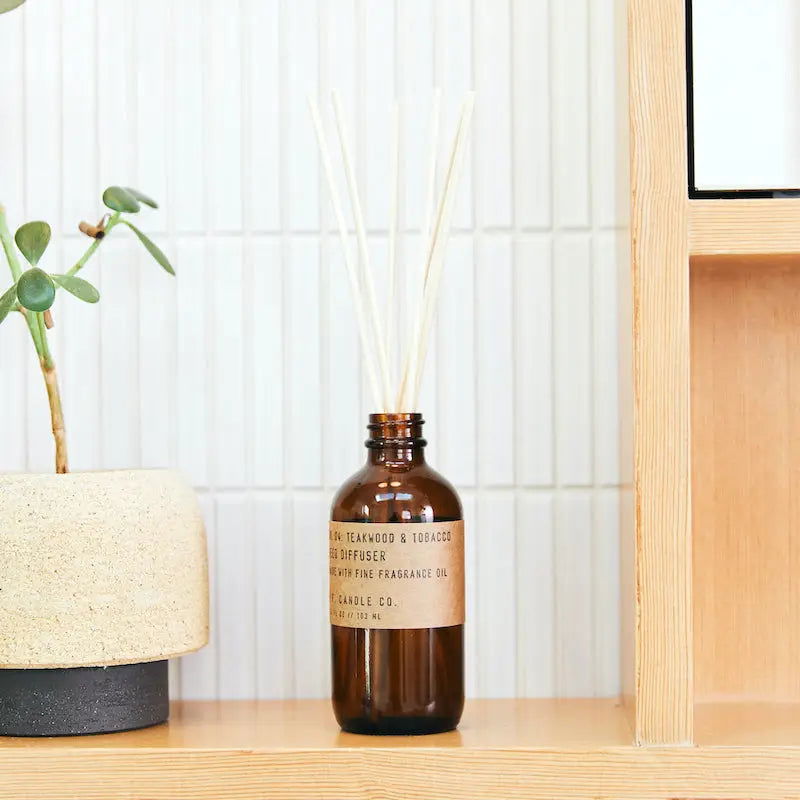 Teakwood & Tobacco Reed Diffuser — P.F. Candle - Public Mercantile