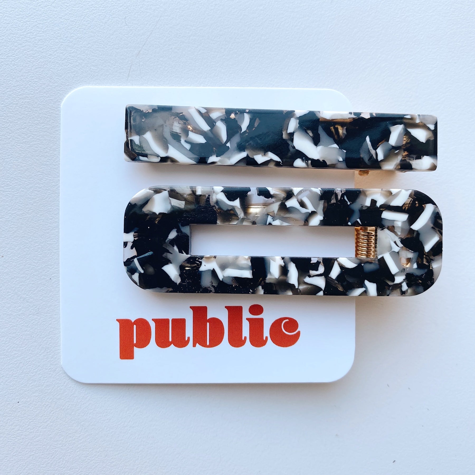 Twin Set Marble Barrettes