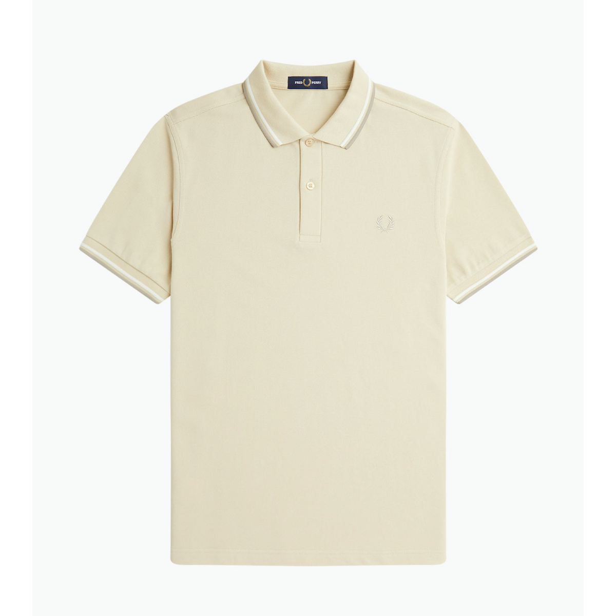 Fred Perry Twin-Tipped Shirt — Oatmeal/Snow White/Warm Grey - Public Mercantile