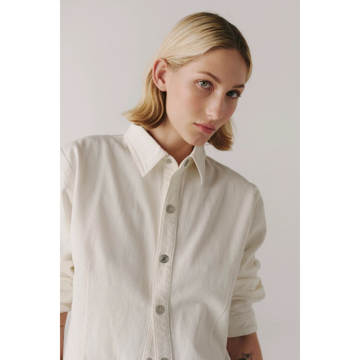 Warp + Weft PMI Western Denim Shirt — Optic - Public Mercantile