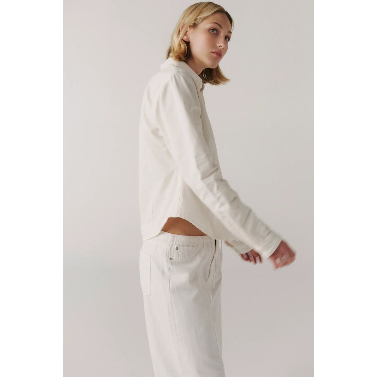 Warp + Weft PMI Western Denim Shirt — Optic - Public Mercantile