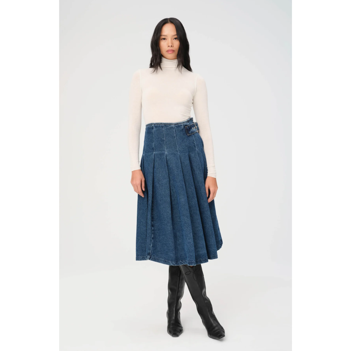 Warp + Weft Denim LAS Pleated Skirt — Lost Highway - Public Mercantile