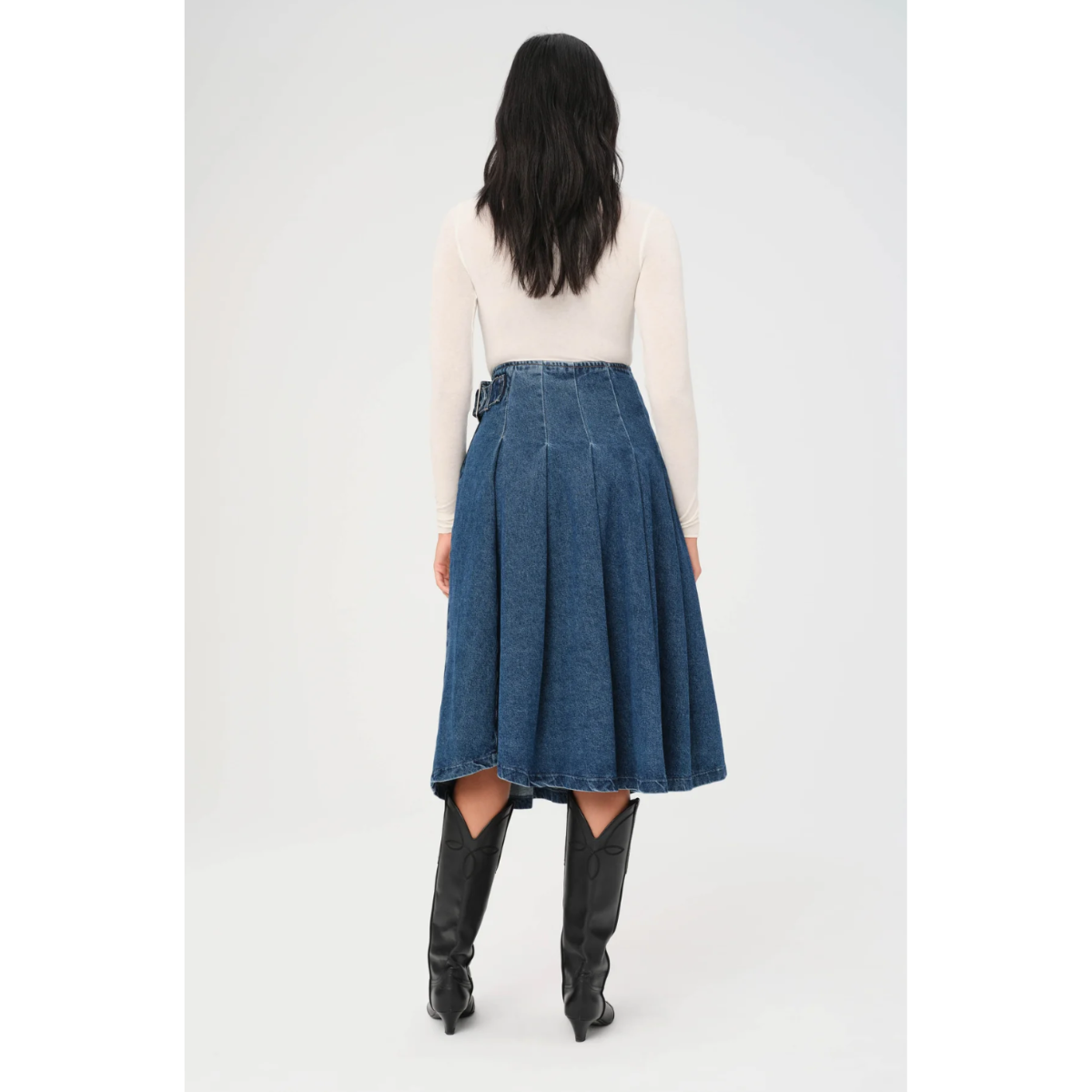 Warp + Weft Denim LAS Pleated Skirt — Lost Highway - Public Mercantile