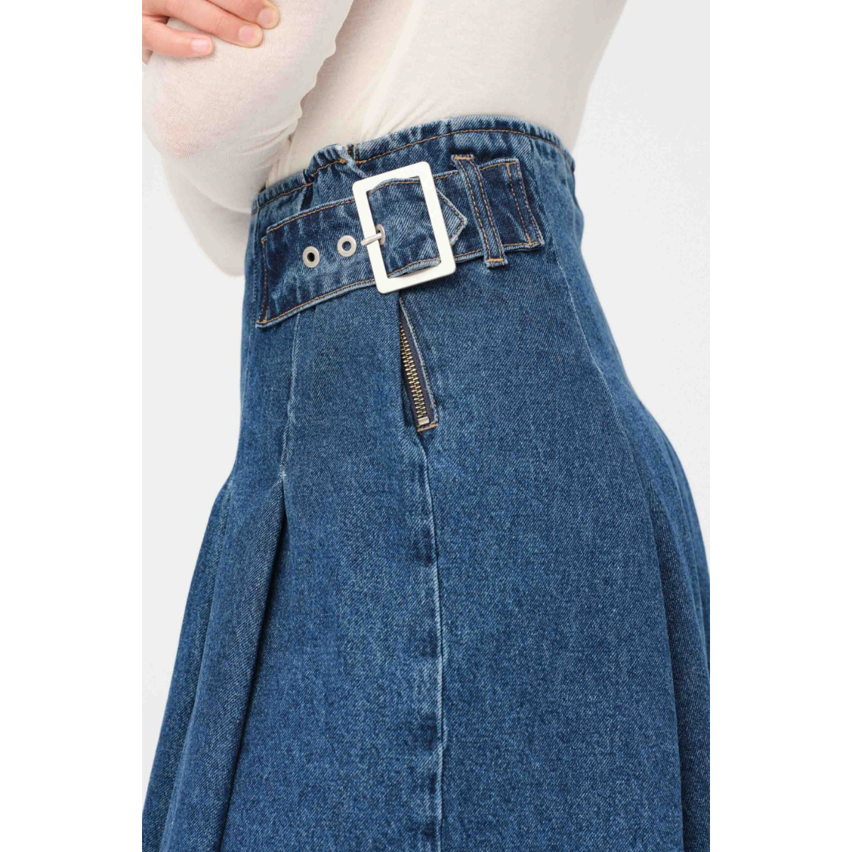 Warp + Weft Denim LAS Pleated Skirt — Lost Highway - Public Mercantile