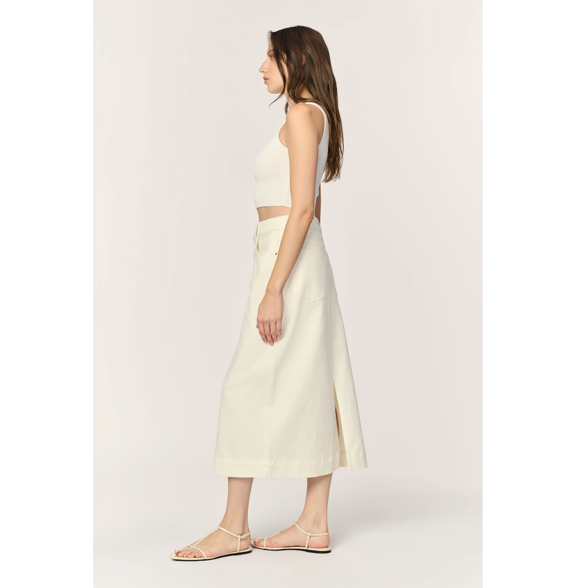 Warp + Weft Denim LIN Skirt — Cloud - Public Mercantile