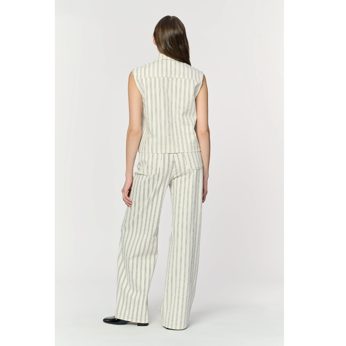 Warp + Weft Denim NCE Relaxed Wide Leg Jeans — Striped Cloud - Public Mercantile