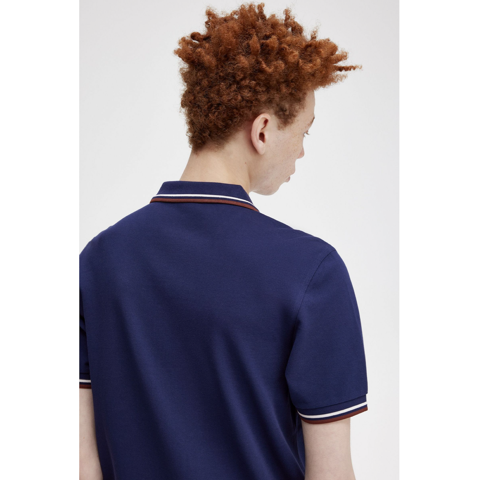 Fred Perry Twin Tipped Polo Shirt - French Navy/Ecru/Whisky Brown - Public Mercantile