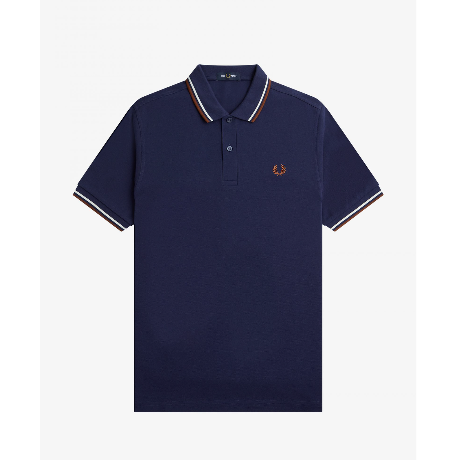 Fred Perry Twin Tipped Polo Shirt - French Navy/Ecru/Whisky Brown - Public Mercantile