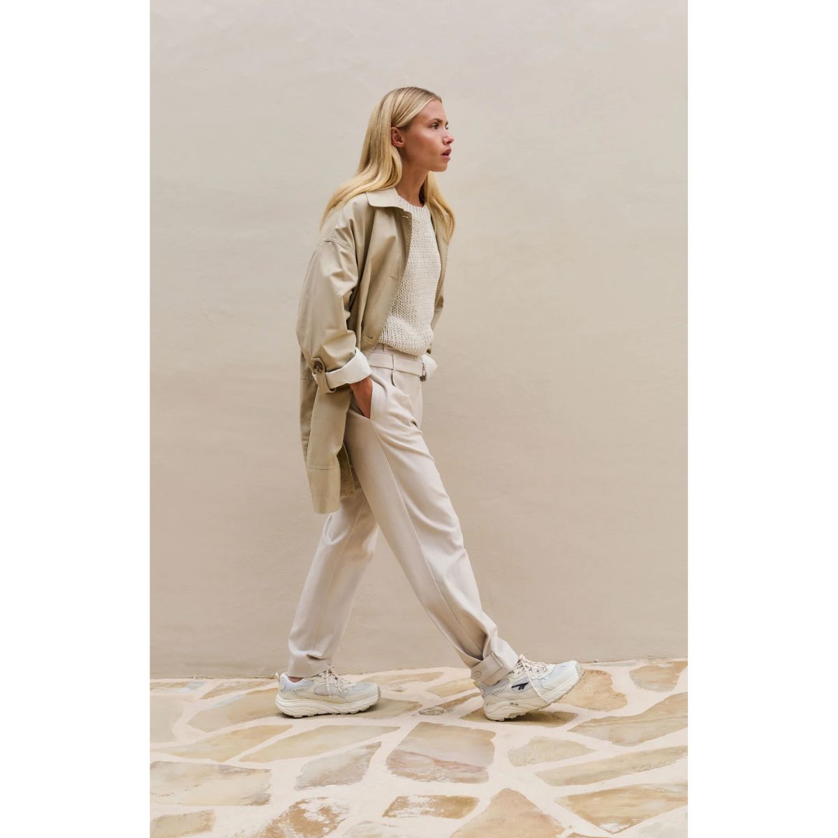 YAYA Oversized Cotton Jacket — Sandstone Beige - Public Mercantile