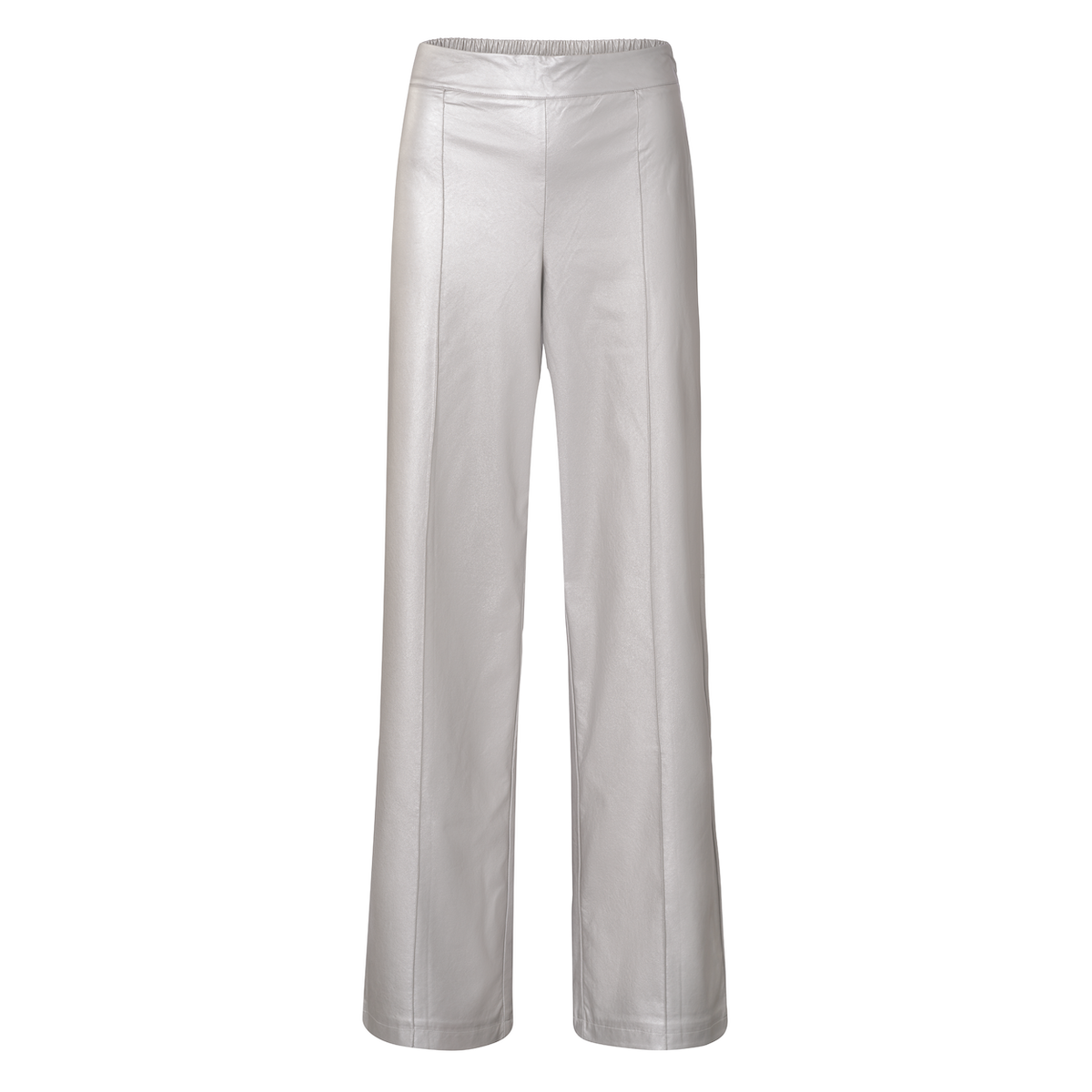 YAYA Metallic Faux Leather Pants — Silver - Public Mercantile
