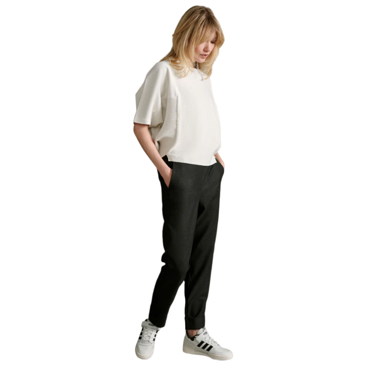 YAYA Soft Midrise Pants — Anthracite - Public Mercantile