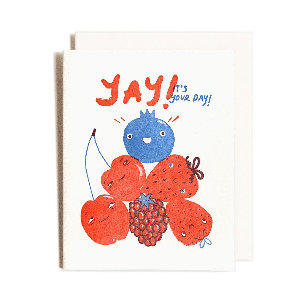 Yay Berries Letterpress Card - Public Mercantile