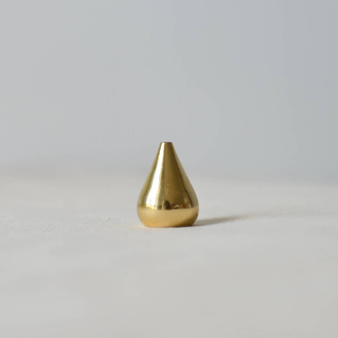 Brass Water Drop Incense Holder — Tall