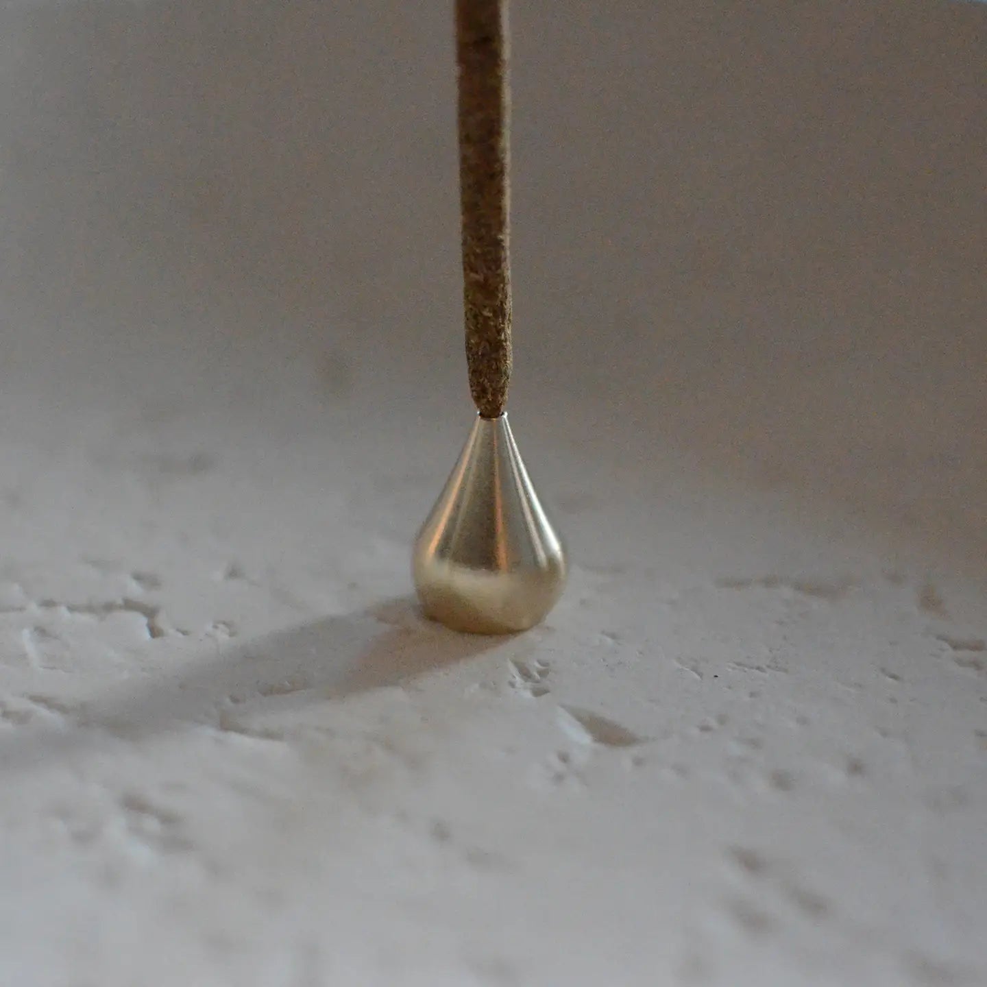 Brass Water Drop Incense Holder — Tall