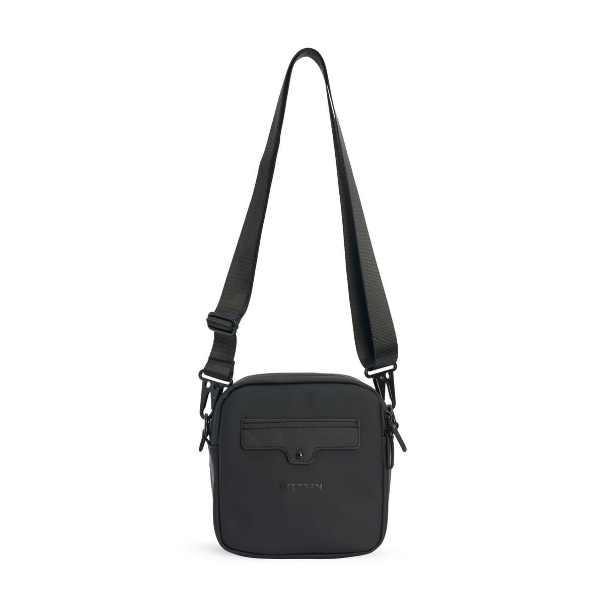 Tretorn PU Crossbody Bag — Jet Black