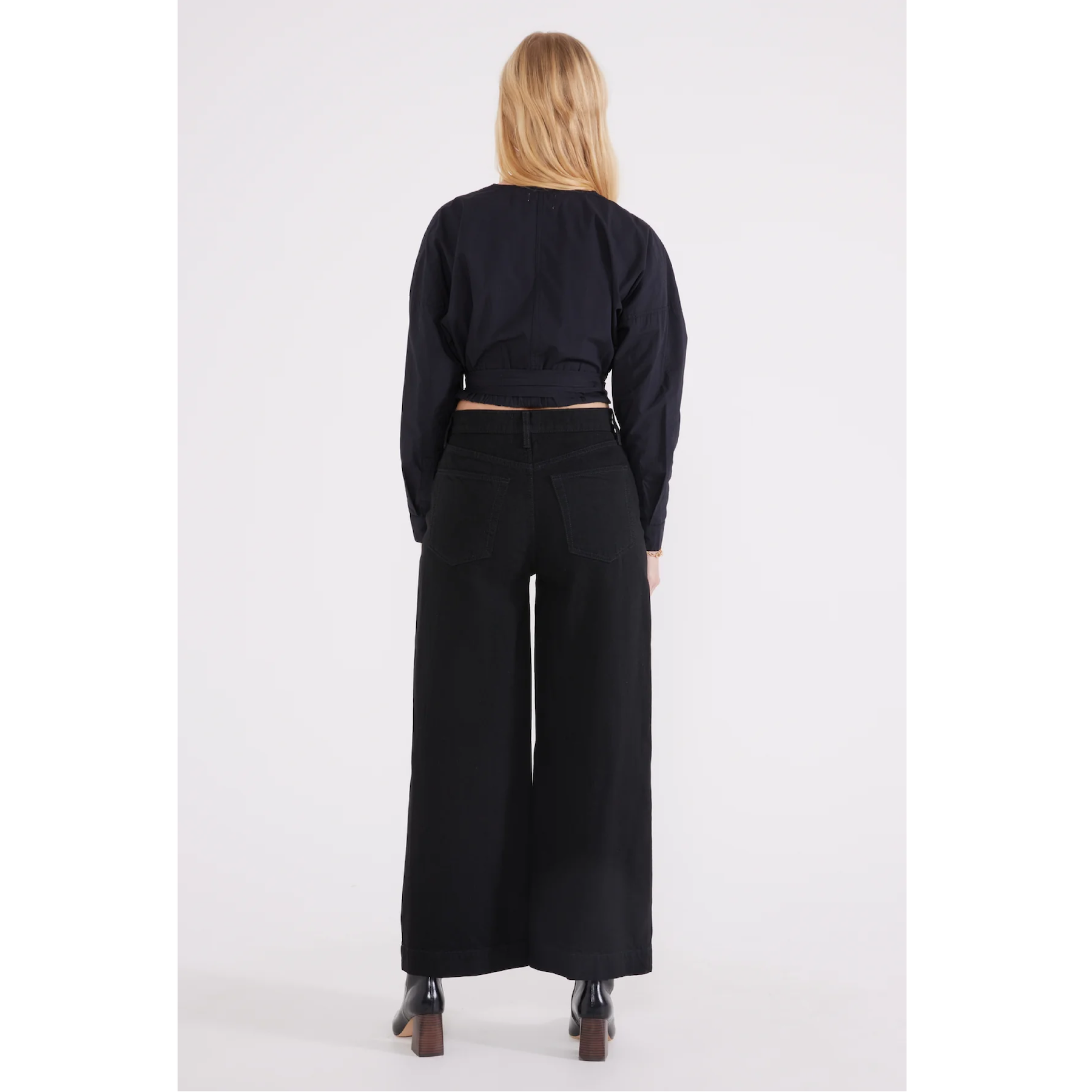 Nour Mid Rise Wide Leg Trousers in Chocolate