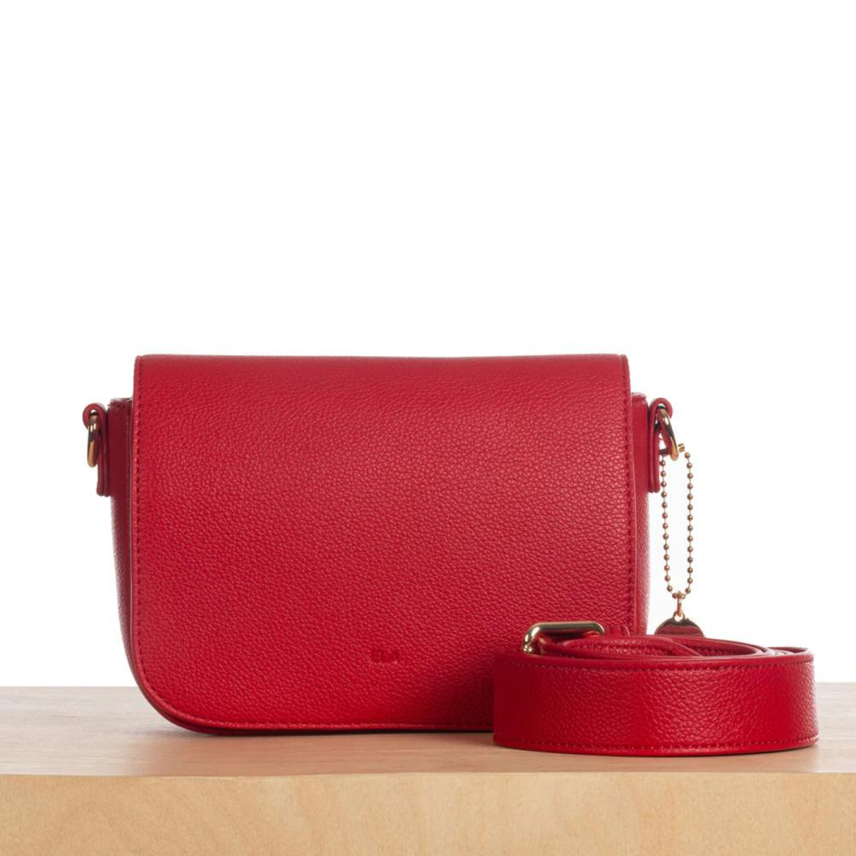 Compact Satchel Bag — Red Pebble