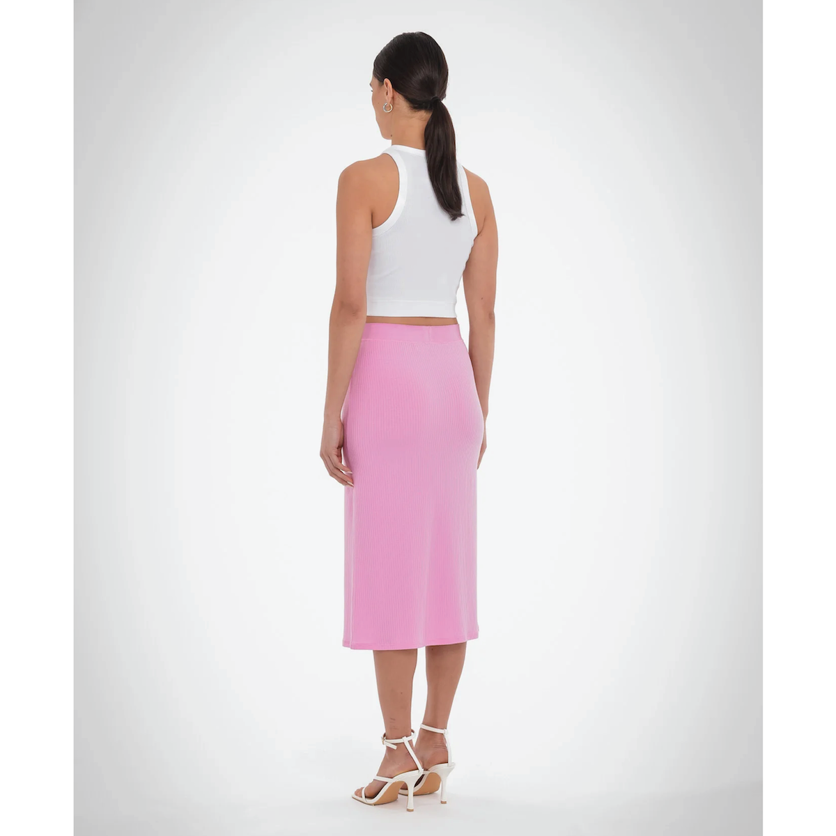 Fleur Rib Skirt — Fondant Pink