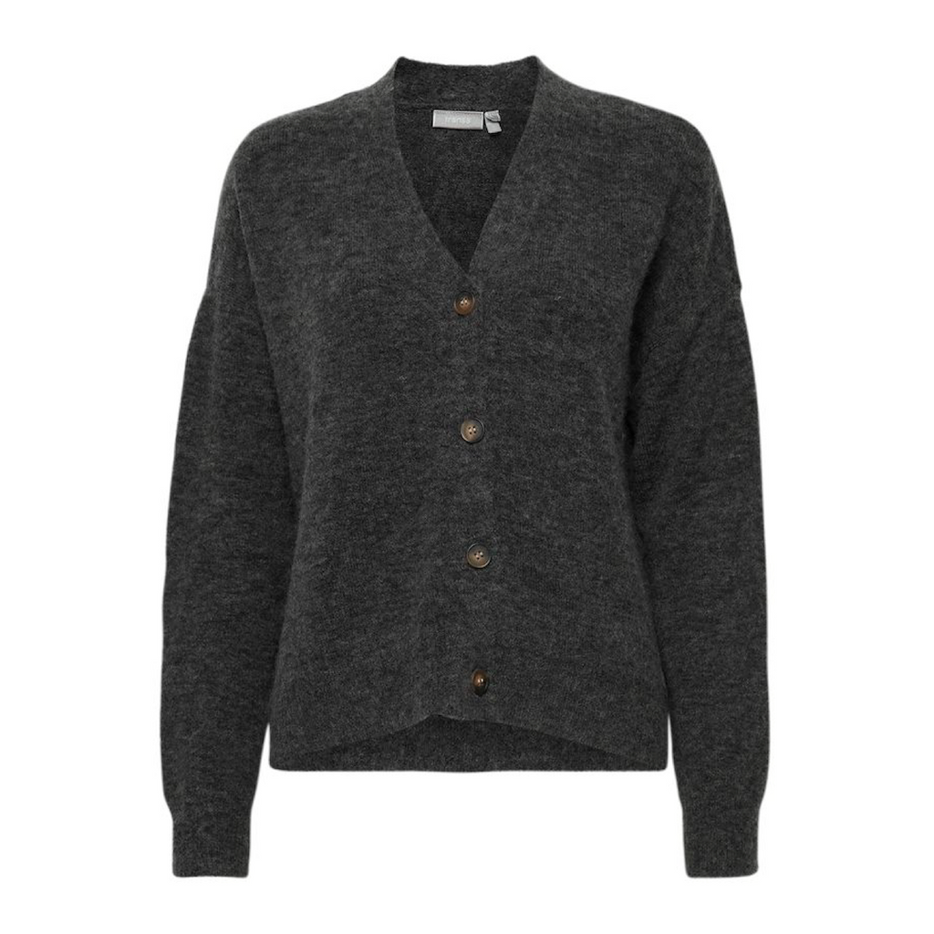 Knitted Cardigan — Grey Melange