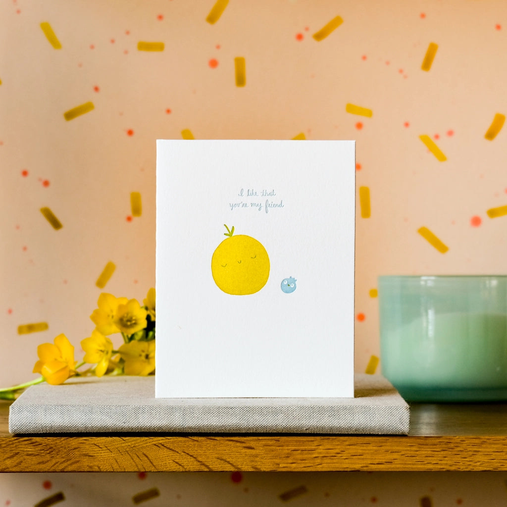 Friendly Orange Letterpress Card